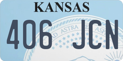 KS license plate 406JCN