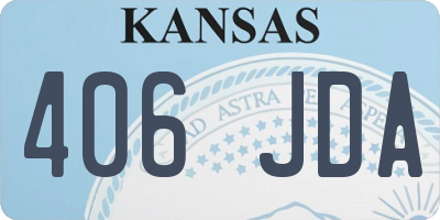 KS license plate 406JDA