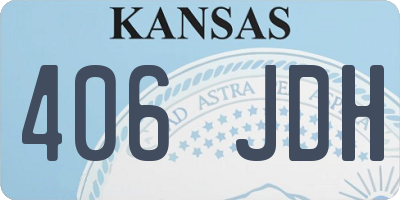 KS license plate 406JDH