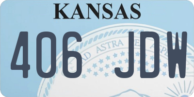 KS license plate 406JDW