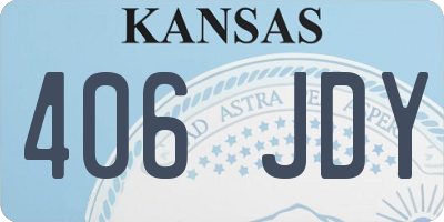 KS license plate 406JDY