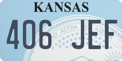 KS license plate 406JEF
