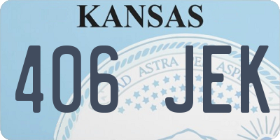 KS license plate 406JEK