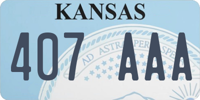 KS license plate 407AAA