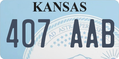 KS license plate 407AAB