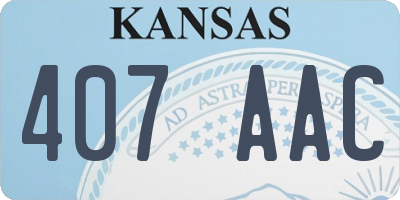 KS license plate 407AAC