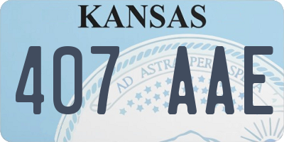 KS license plate 407AAE