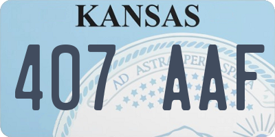 KS license plate 407AAF