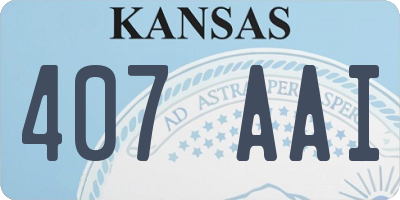 KS license plate 407AAI