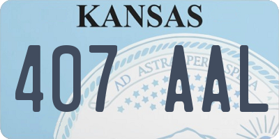 KS license plate 407AAL