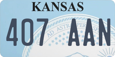 KS license plate 407AAN