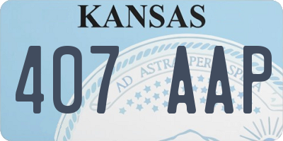 KS license plate 407AAP