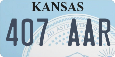 KS license plate 407AAR