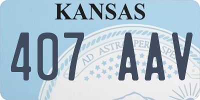 KS license plate 407AAV