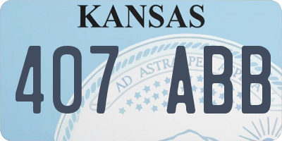 KS license plate 407ABB