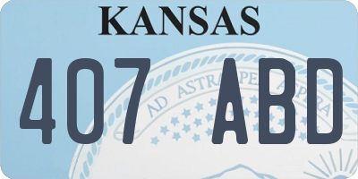 KS license plate 407ABD