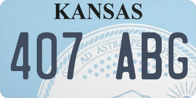 KS license plate 407ABG