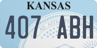 KS license plate 407ABH