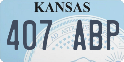 KS license plate 407ABP