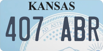 KS license plate 407ABR