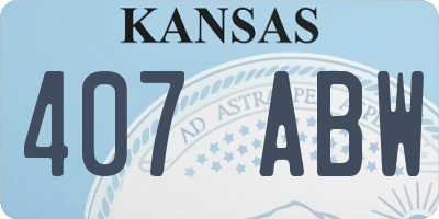 KS license plate 407ABW