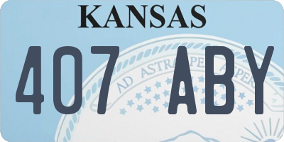 KS license plate 407ABY