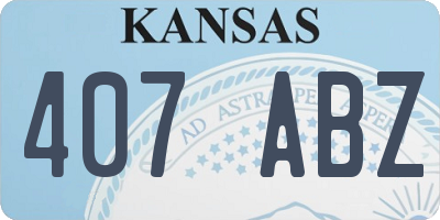 KS license plate 407ABZ