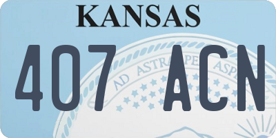 KS license plate 407ACN
