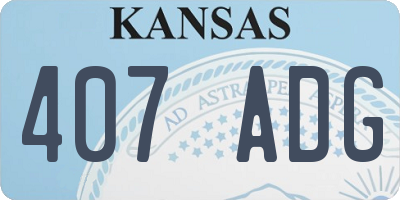 KS license plate 407ADG