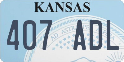 KS license plate 407ADL