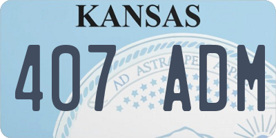 KS license plate 407ADM