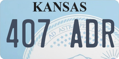 KS license plate 407ADR