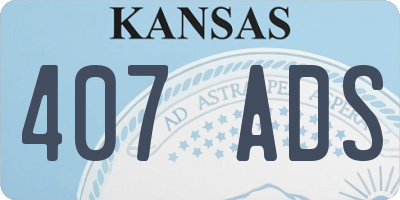 KS license plate 407ADS
