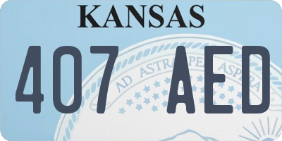 KS license plate 407AED