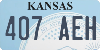KS license plate 407AEH