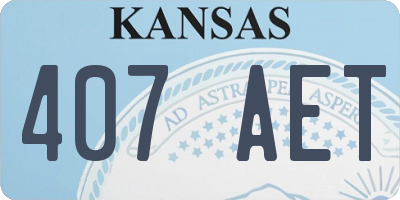 KS license plate 407AET
