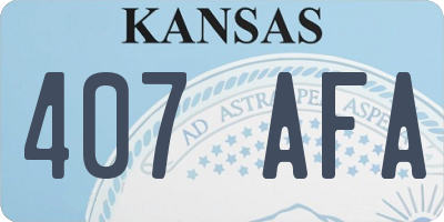 KS license plate 407AFA