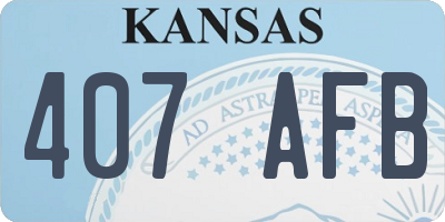 KS license plate 407AFB