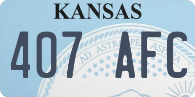 KS license plate 407AFC