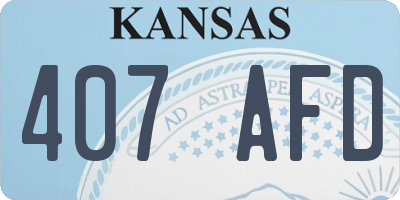 KS license plate 407AFD