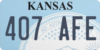KS license plate 407AFE