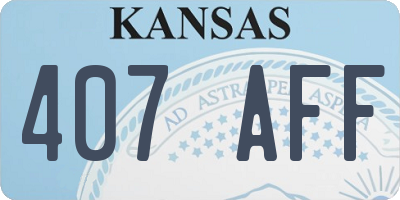 KS license plate 407AFF