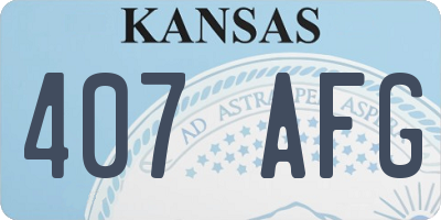 KS license plate 407AFG