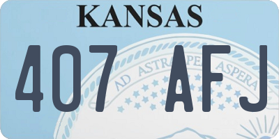 KS license plate 407AFJ