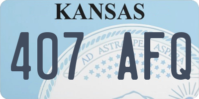KS license plate 407AFQ