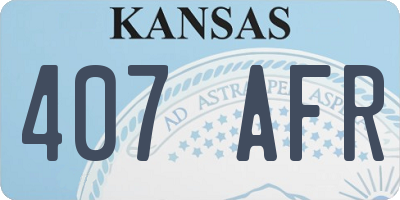 KS license plate 407AFR