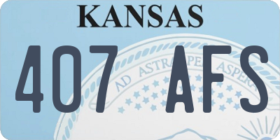 KS license plate 407AFS