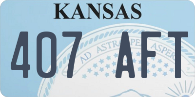 KS license plate 407AFT