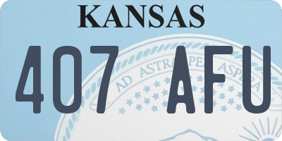 KS license plate 407AFU