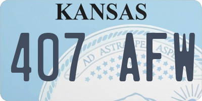 KS license plate 407AFW
